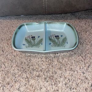 Vintage Floral Divided Ceramic Dish